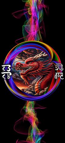 龍体文字 勝負運アップ 赤龍RAINBOW